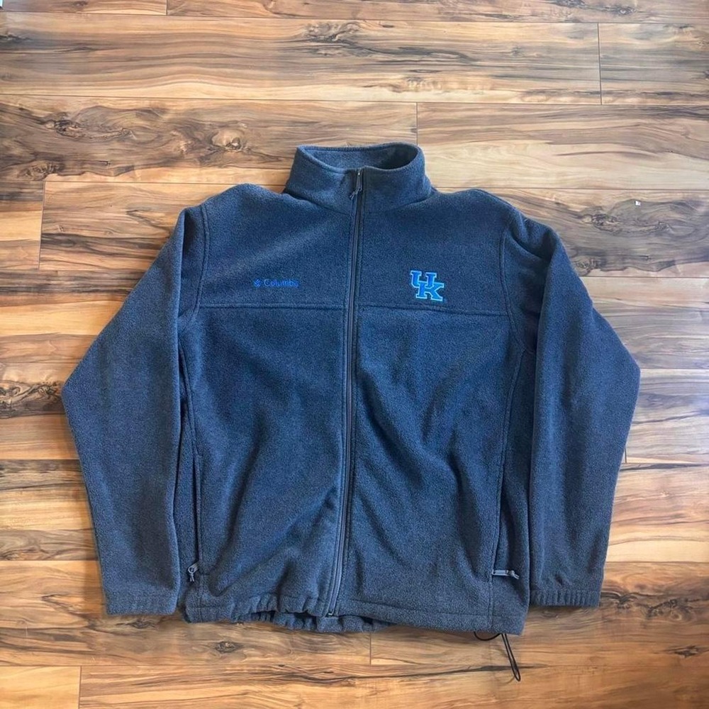 Columbia University of Kentucky UK Wildcats Full Zip Fleece Jacket XL Gray